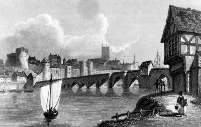 Castle and City of Limerick, Engraved by E. Finden, 1829 by William Westall